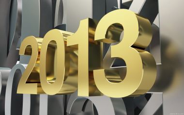 Golden 3D Number 2013 New Year Background