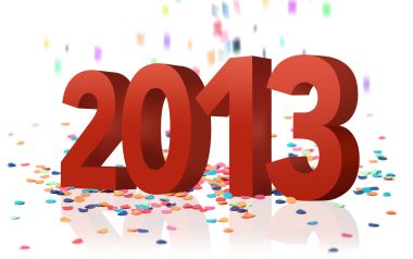 Red 3D Number 2013 New Year Confetti Background