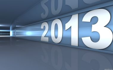 未来科技感蓝色数字隧道与2013年字样