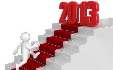 Figure Climbing Stairs To 2013 Red Carpet Digital Art
