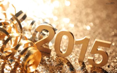 金色2015新年快乐庆祝背景