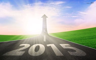 2015年新年希望之路：通往光明的上升箭头