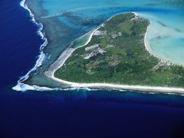 高空航拍波拉波拉岛 热带海岛绝美海洋风光