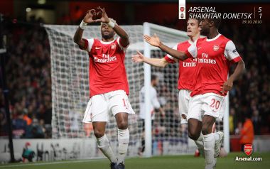 Arsenal Football Match Celebration Vs Shakhtar Donetsk 2010