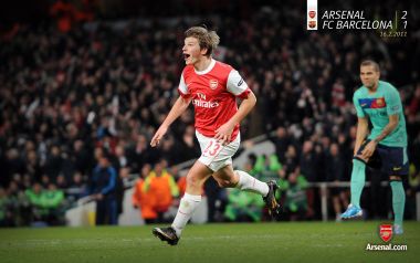Arsenal Vs Fc Barcelona Football Match Moment 16 Feb 2011