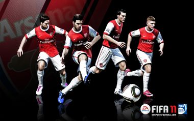 Arsenal Players And FIFA 11 Football Game Wallpaper