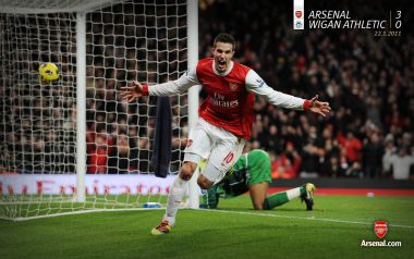 Arsenal Player Celebrating Goal At Emirates Stadium
