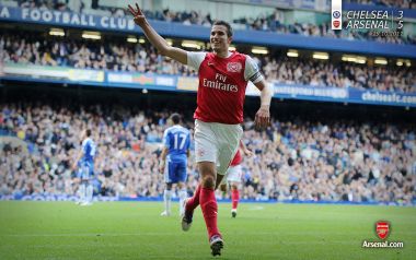 Arsenal Player Celebrating Goal Against Chelsea 2011