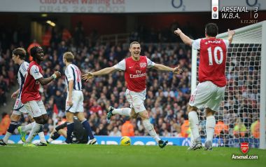 Arsenal 3 0 West Bromwich Albion Celebration Scene