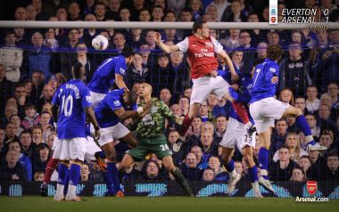 Arsenal Vs Everton Premier League Header Battle