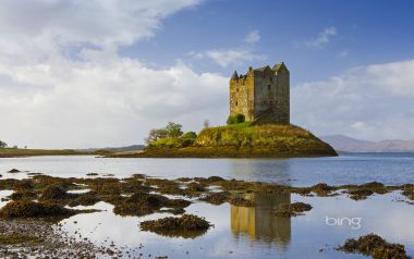 Castle Stalker On Island Loch Linne Scottish Highlands Scotland