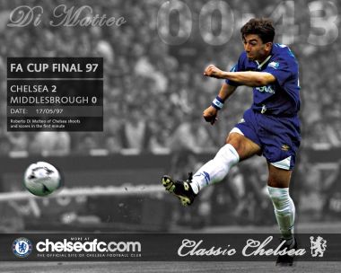 1997 FA Cup Final Chelsea Di Matteo Classic Goal Poster