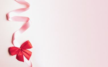 Pink Ribbon And Red Bow Decor