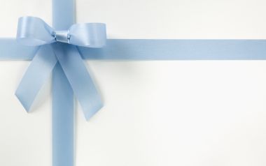 Blue Ribbon Gift Box Closeup