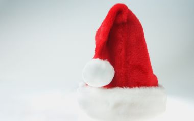 Red Santa Hat On White Background