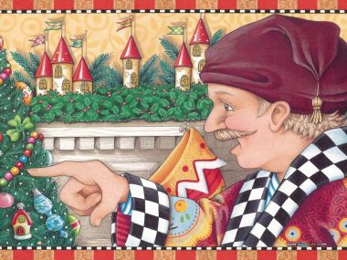 Vintage Fairy Tale Christmas Wallpaper Gentleman Castle