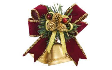Christmas Bells And Red Bow Decoration