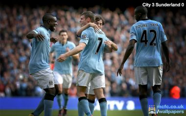 Manchester City 3 0 Sunderland Match Celebration Wallpaper
