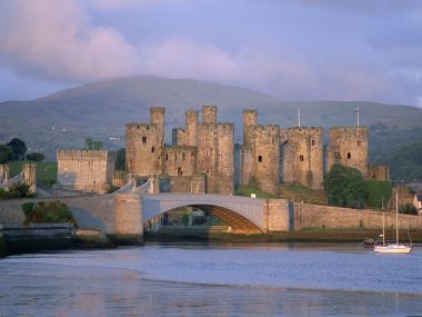 Conwy Castle Along River Conwy Wales