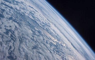 太空视角地球大气层云海全景