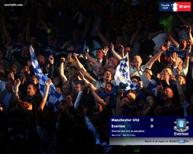 FA Cup Everton Fans Celebrate Penalty Win Against Man Utd