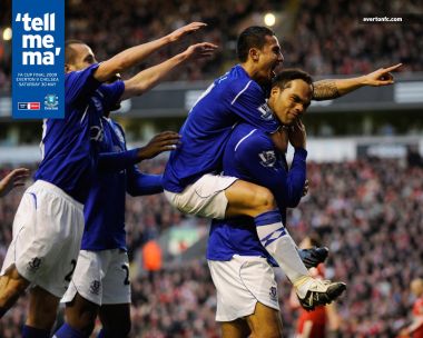 2009 Fa Cup Everton Players Goal Celebration