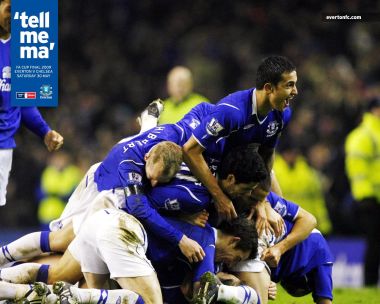 2009 FA Cup Everton Players Celebration Match Moment