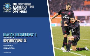 2009 Europa League Everton 2 1 BATE Borisov Commemorative Poster