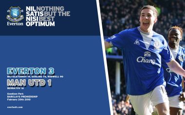 2010 Premier League Everton 3 1 Man Utd Commemorative Poster