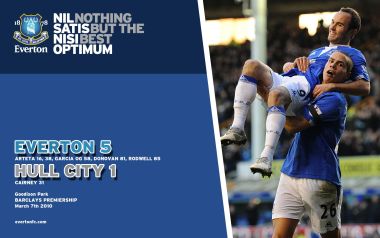 2010 Premier League Everton 5 1 Hull City Match Memorial Poster