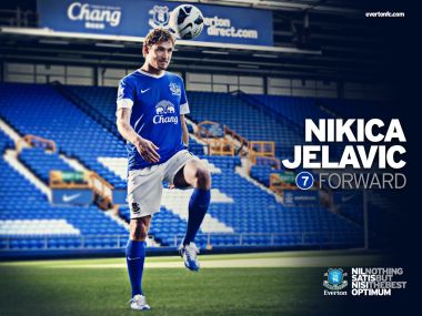 埃弗顿球员尼科卡·耶拉维奇（Nikica Jelavic）足球主题宣传图