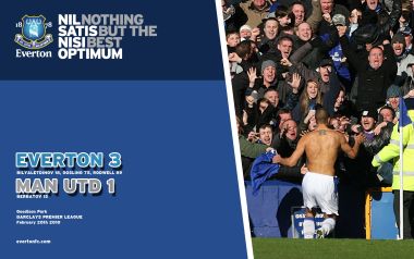 2010 Premier League Everton 3 1 Manchester United Match Poster