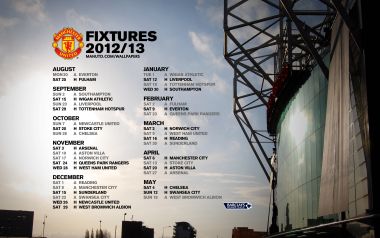 Manchester United 2012/13 Fixtures (Old Trafford Background)