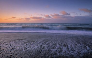 新西兰吉莱斯皮海滩夕阳海景