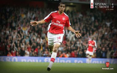 Arsenal Player Celebrating 2008 FC Twente Match