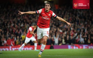 Arsenal Player Celebrating Goal Against Coventry City 2012