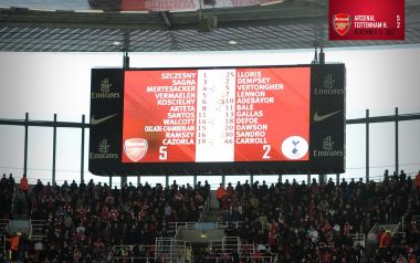Arsenal 5 2 Tottenham North London Derby Scoreboard