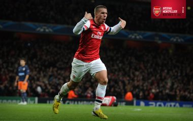 Arsenal Player Celebrating Goal In Champions League Match