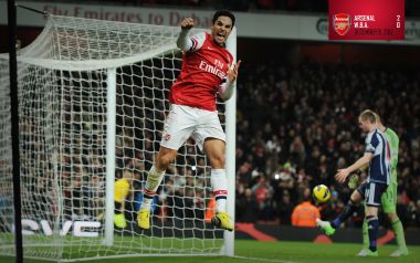 Arsenal Player Celebrating Goal In Premier League Match