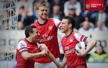 Arsenal Players Celebrating After Beating Newcastle United