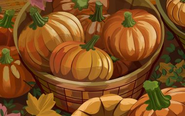 Harvest Season Pumpkin Illustration