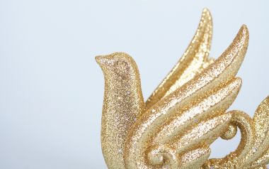 Golden Peace Dove Decoration Macro Shot