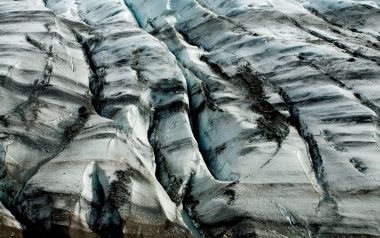 冰岛斯卡夫塔山国家公园 Svinafellsjokull 冰川纹理