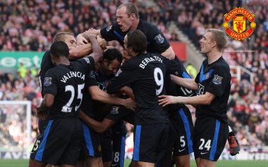 Premier League Manchester United Players Celebrating Goal