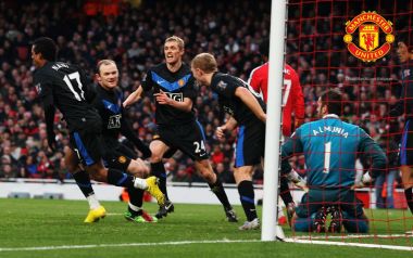 Manchester United Players Goal Celebration Premier League Match