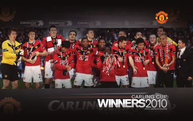 Manchester United 2010 Carling Cup Winners Team Photo