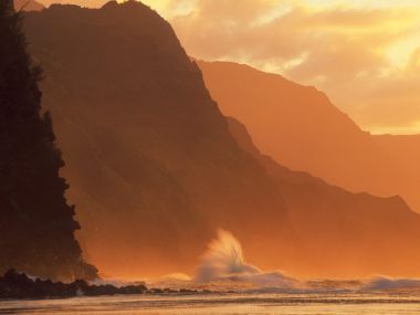 Napali Coast Kauai Sunset Tide