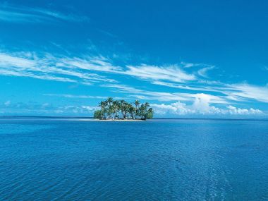 Lonely Tropical Atoll Island