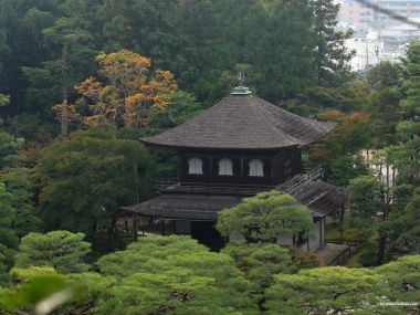日本京都银阁寺秋日园林景观