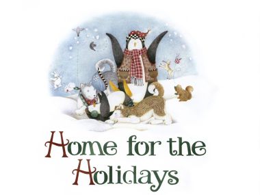 Debbie Mumm插画《Home for the Holidays》企鹅与萌宠冬日雪景